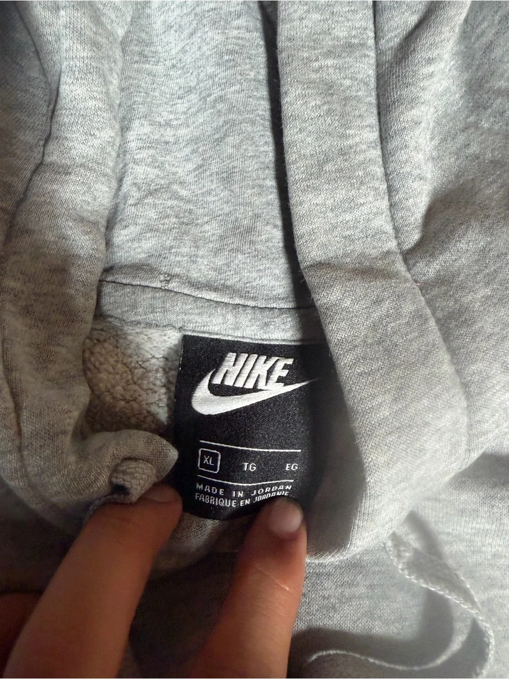 Nike Gray Men's Pullover Hoodie with Small White Swoosh